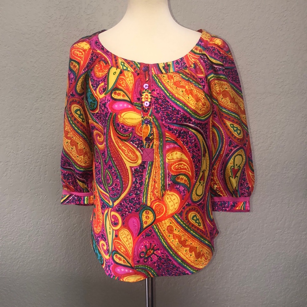 Gorgeous, bright silk top